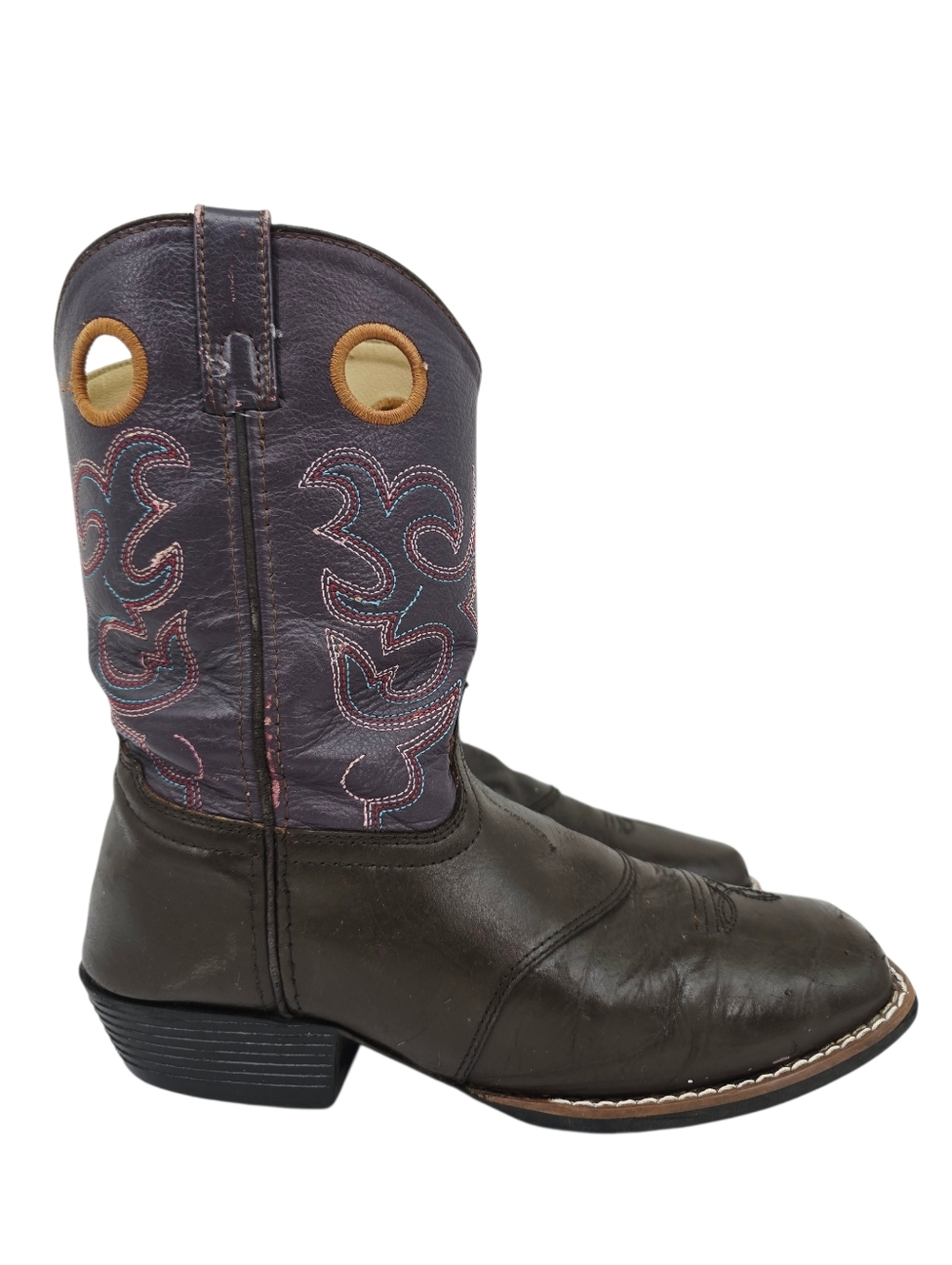 Smoky Mountain Girl's Western Cowgirl Boots Purple Brown 6.5
